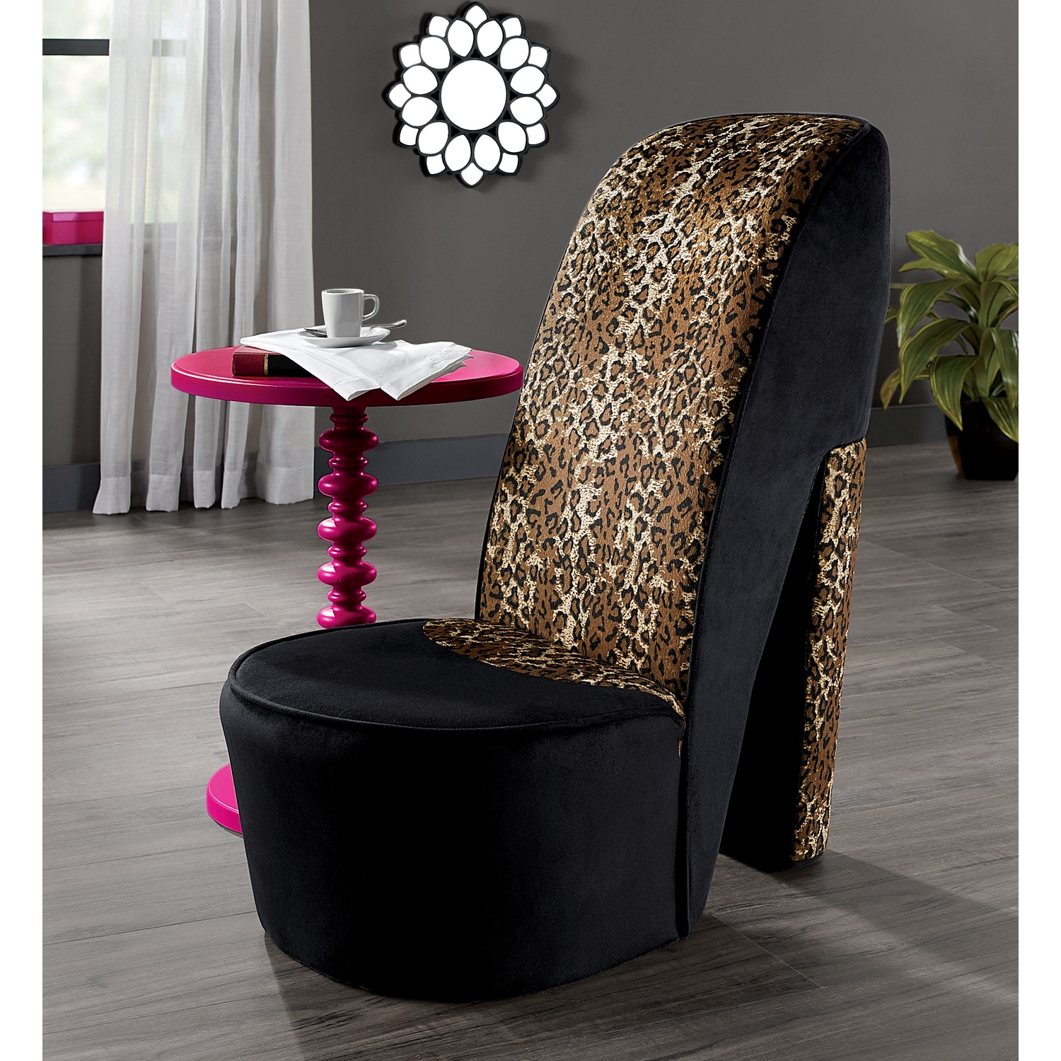 Silver high sales heel chair