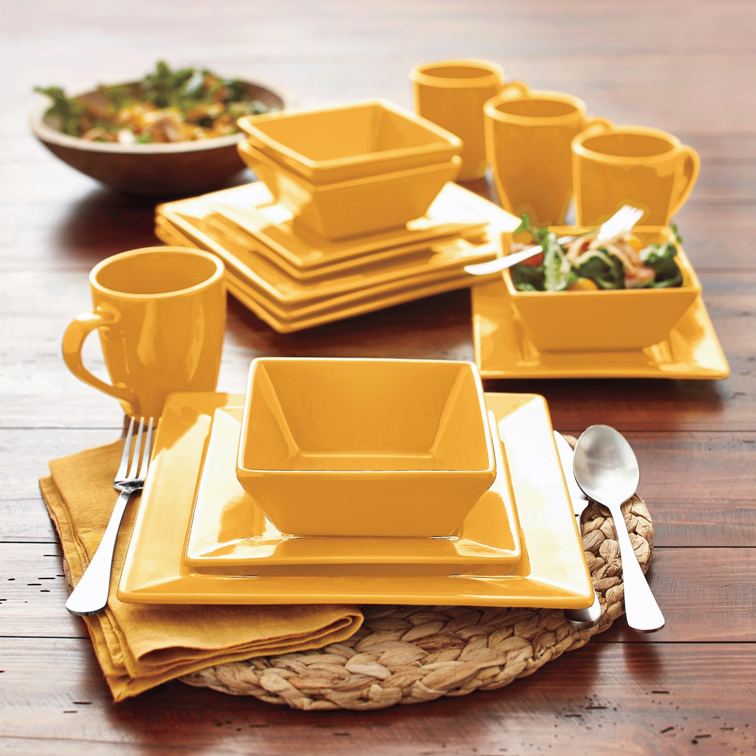 16 Piece Solid Square Dinnerware Set Montgomery Ward