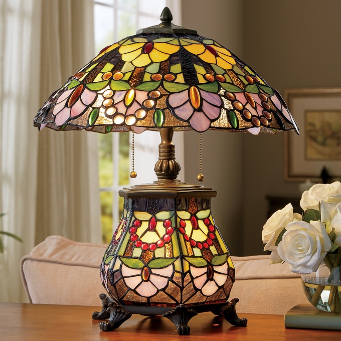 Wisteria Stained Glass Table Lamp, , large