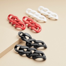 Chunky Chain-Link Earrings, , large