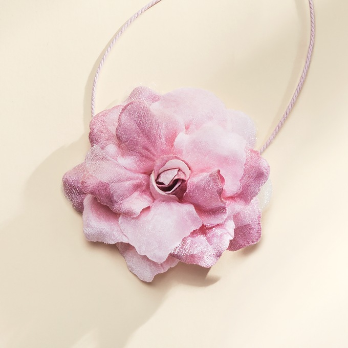 Floral Fabric Necklace, , large