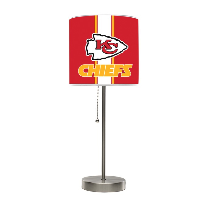 NFL or NCAA Team Logo Chrome Table Lamp with USB, , large