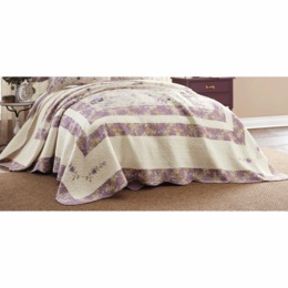 Tabitha Embroidered Floor-Length Quilt, , large