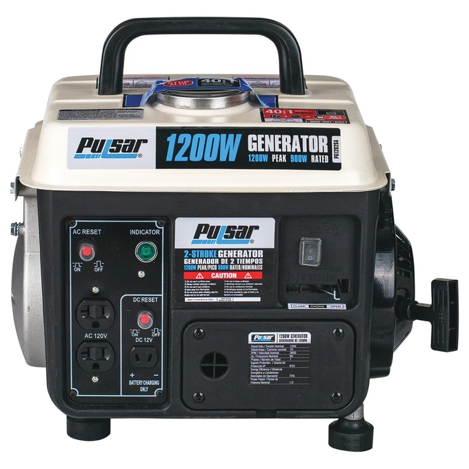 Pulsar 1200W/900W 2-Stroke Gas Generator, Black, large