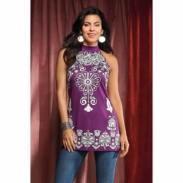 Carol Tunic, Purple White, large