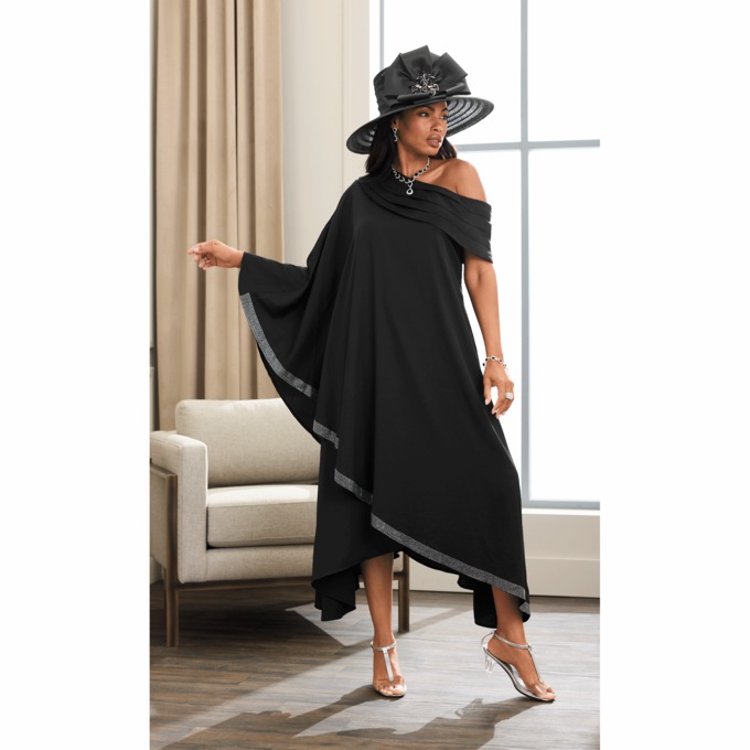 Sisi Caftan and Whittall &amp; Shon Satin Bow Hat, , large