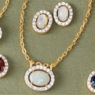 Gemstone Necklace and Earring Set, , large