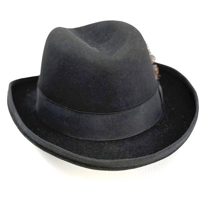 Stacy Adams Men's Harvey Homburg Hat with Feather Accent, , large
