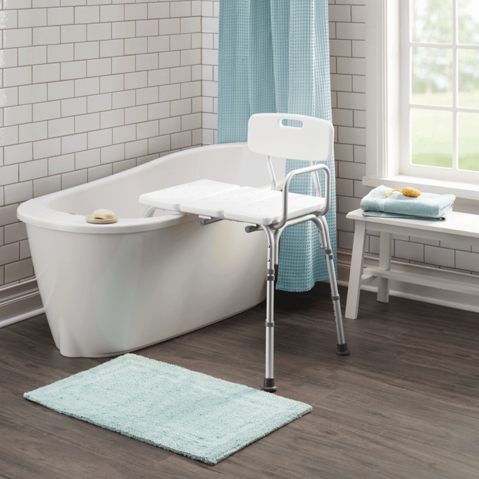 Adjustable Transfer Bench with Backrest, , large