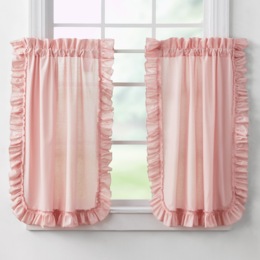 Mayfair Romantic Ruffled Semi-Sheer Cape Cod Tier Pair, , large