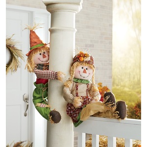 Girl or Boy Scarecrow Porch Hugger, , large