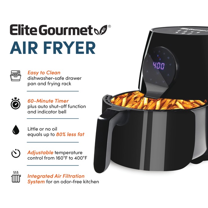 Elite Gourmet 5.3-Quart Air Fryer, , large