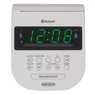 JENSEN Bluetooth Clock Radio with Smartphone Holder, White, large