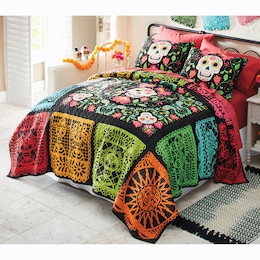 Day of the Dead 3-Piece Quilt Set, , large