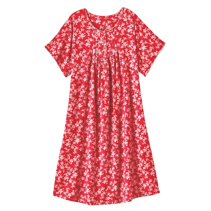 Short-Sleeve Knit Nightgown, , large