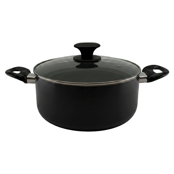 Ginny's 22-Piece Ceramic Cookware Set, Black, large