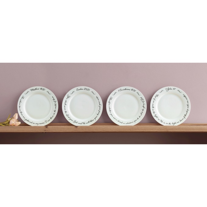 Set of 4 Religious Plates, , large