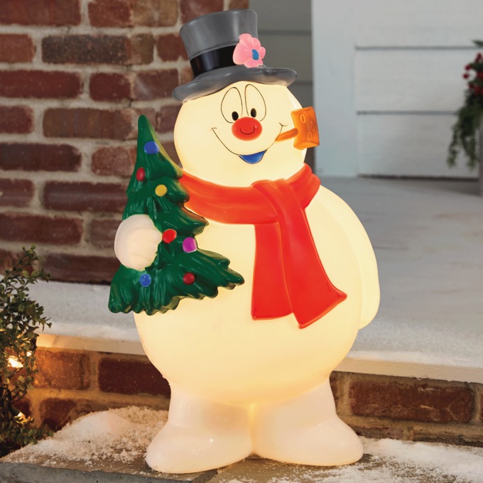 Lit Vintage-Style Lit Frosty Blow Mold Decoration, , large