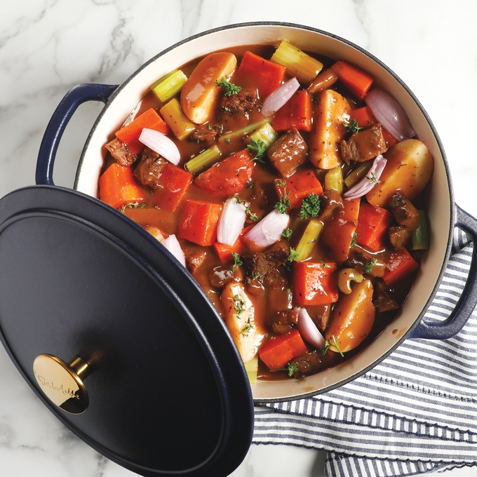 Sur La Table Millau 5.5-qt. Enameled Cast Iron Dutch Oven with Lid, Matte Marine, large