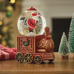 Lit Spinning Santa Train Waterglobe, , large