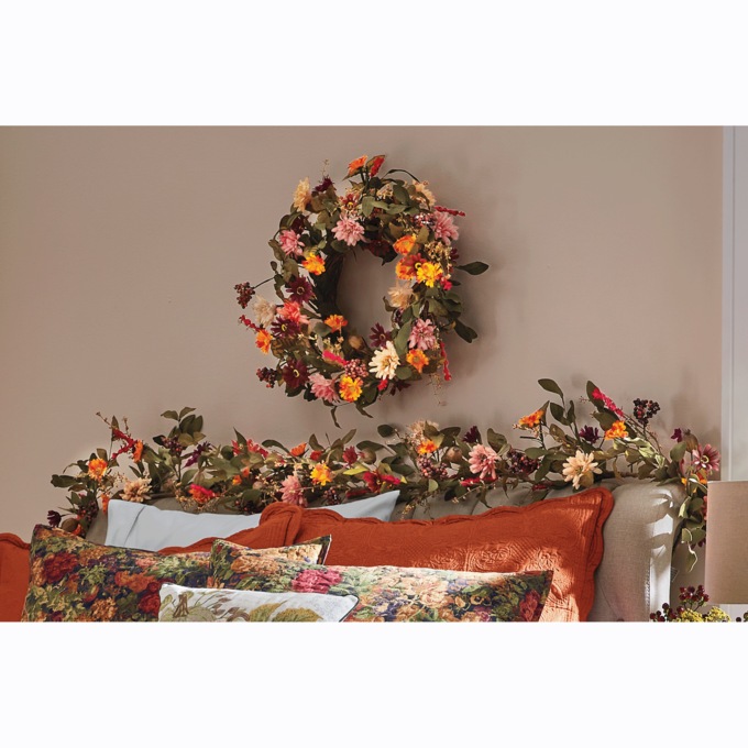 Red And Pink Daisy Fall Floral Garland, , large