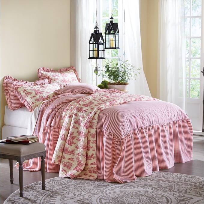 Ticking Stripe Ruffled Bedspread Montgomery Ward - Ticking Stripe Bedding Black Ticking Stripe Ruffled Bedspread Montgomery Ward - Ticking Stripe Bedding Black
