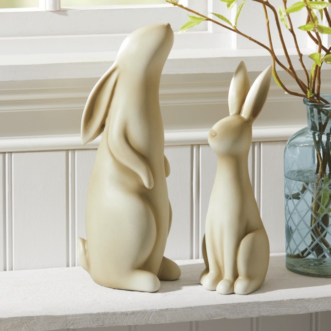 Set of 2 Sleek Sitting Bunnies, , large