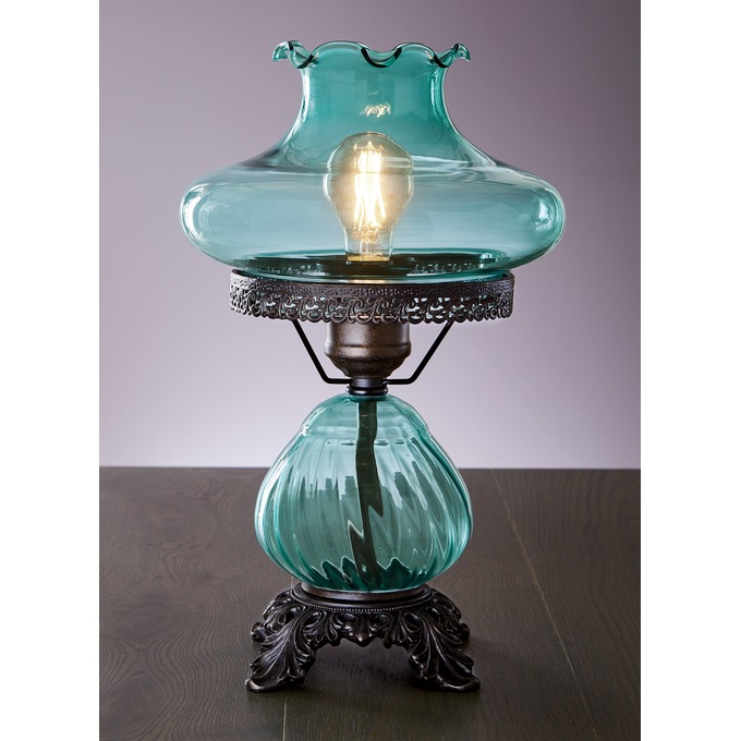 Vintage Glass Hurricane Electric Lamp, Converted Hurricane Lamp