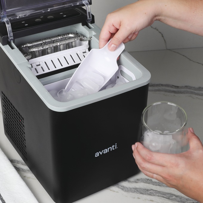 Avanti Compact Countertop 26-lb. Capacity Ice Maker with Self-Cleaning Mode, Black, large