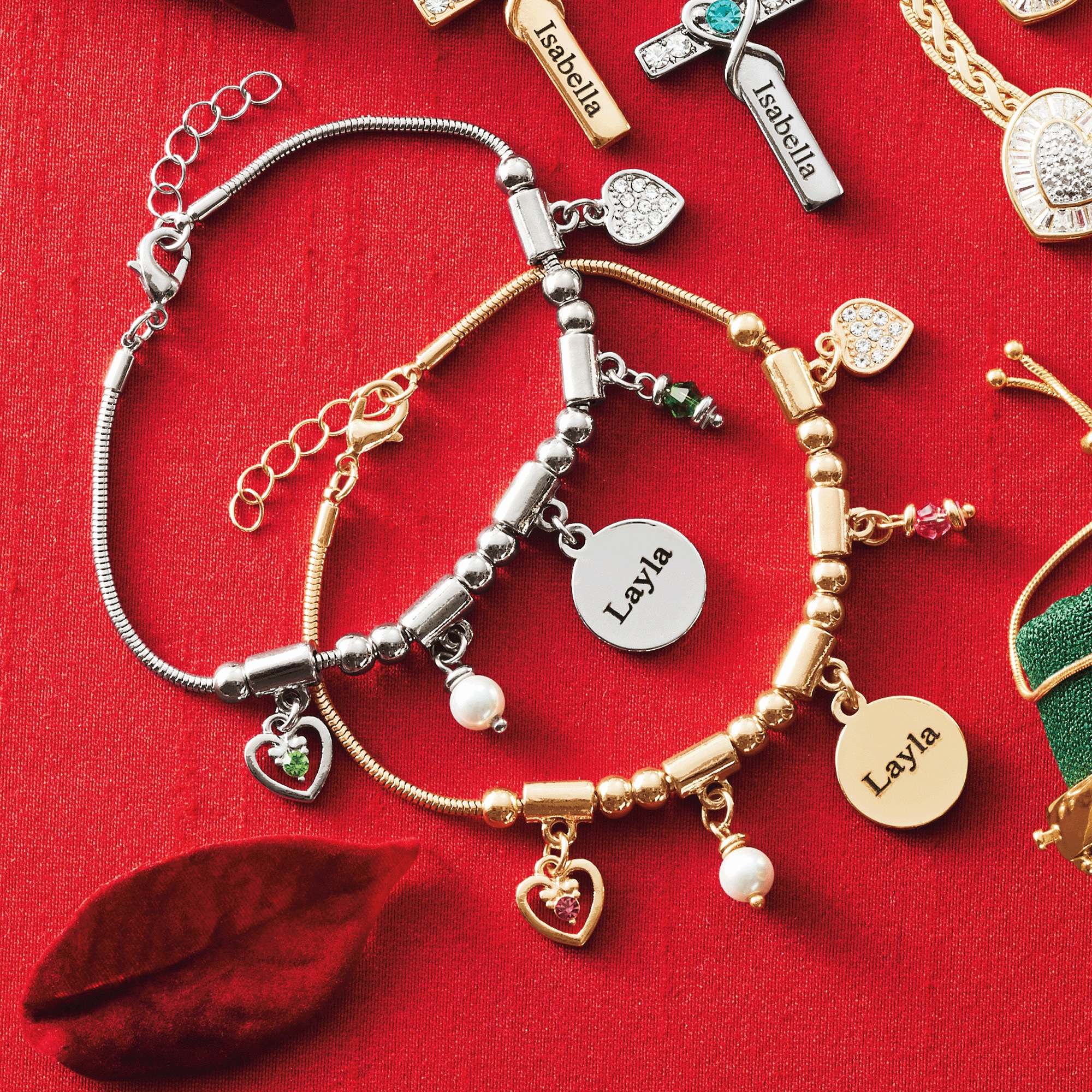 Personalized Name/Birthstone Charm Bracelet, , large