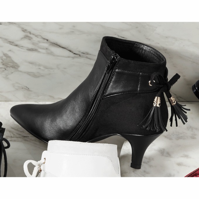 Tassel Trim Bootie for Women with 2.5" Heel and Memory Foam, , large