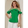 Nina Ruffled Top with Flutter Sleeves and Strappy Cold Shoulders, , large