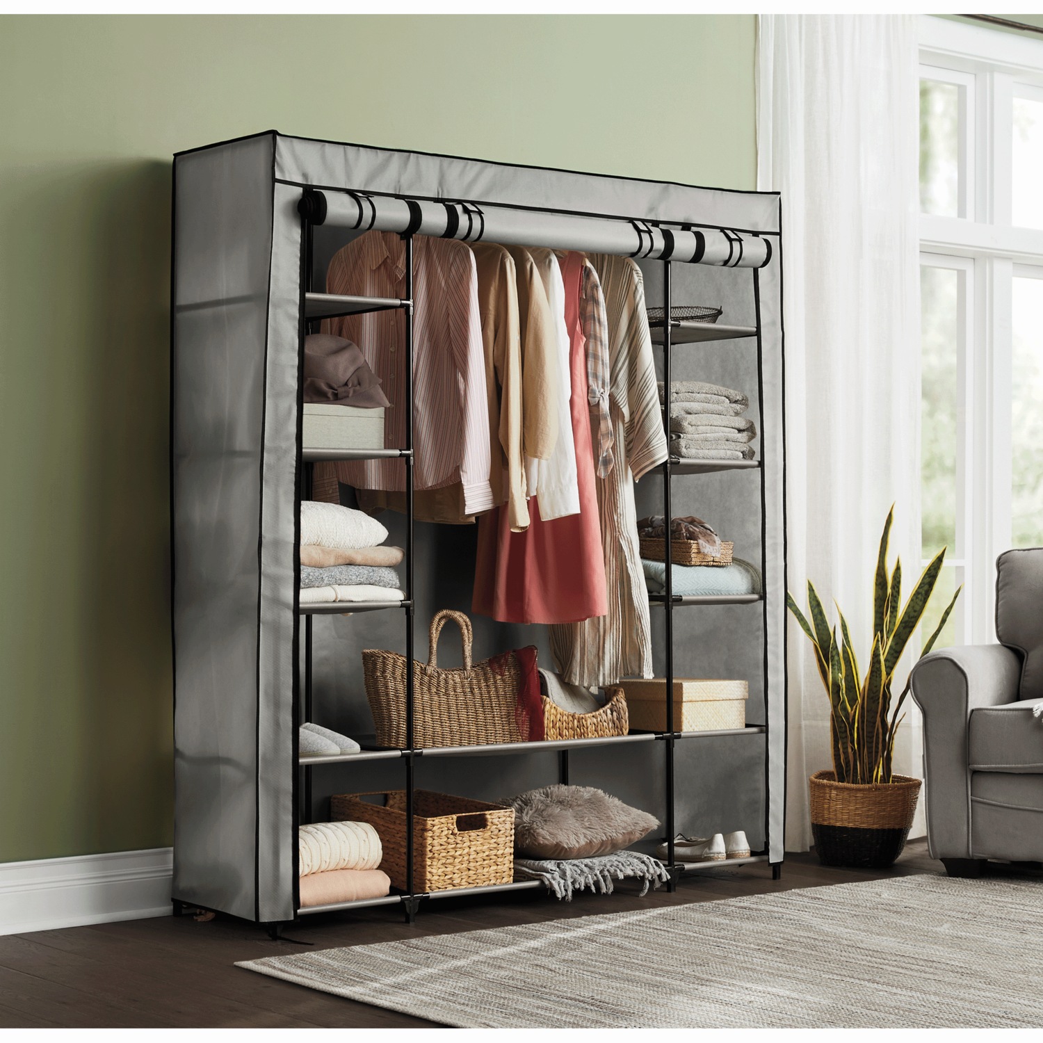 ワードローブ Storage Wardrobe with Lighting | Montgomery Ward