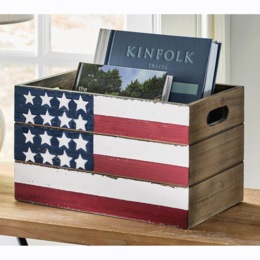 American Flag Milk Crate, , large