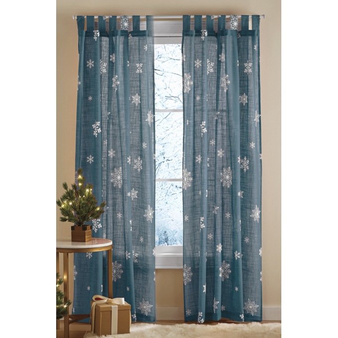 Scattered Snowflake Tab Top Single Panel, , large
