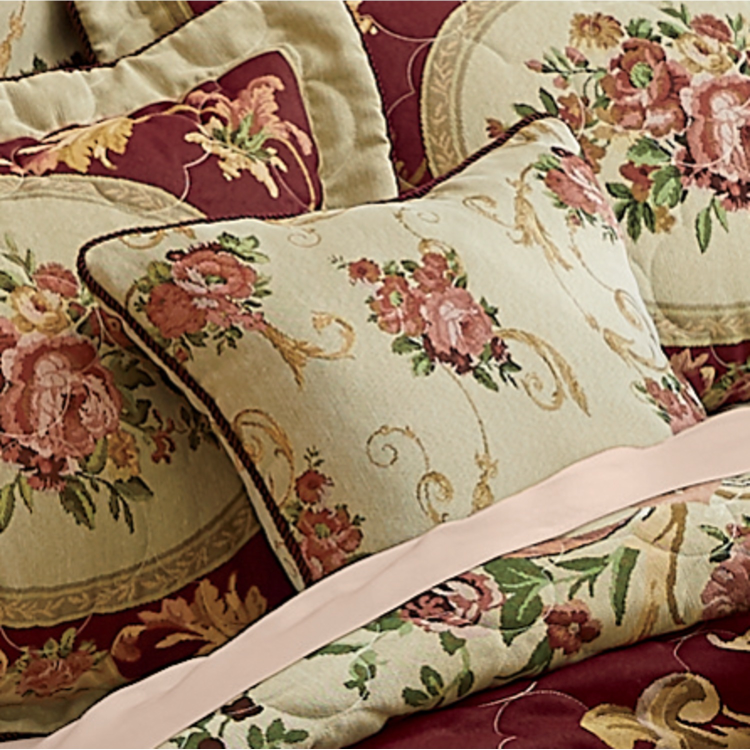 Victoria Tapestry Bedspread, Sham, Pillows and Window Treatments