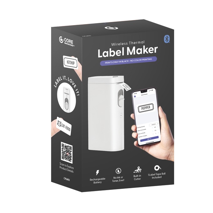 Portable Bluetooth Label Maker for Use with Smartphones, White, large