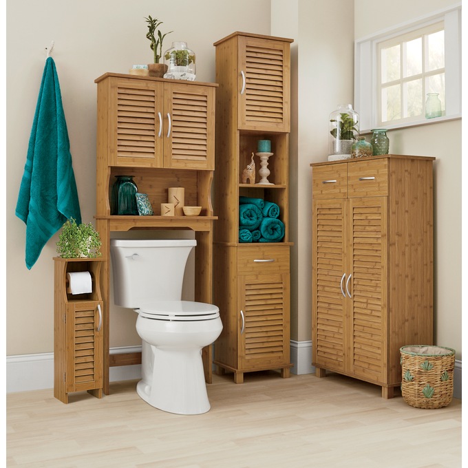 Bamboo-Finish Toilet Paper Holder, , large