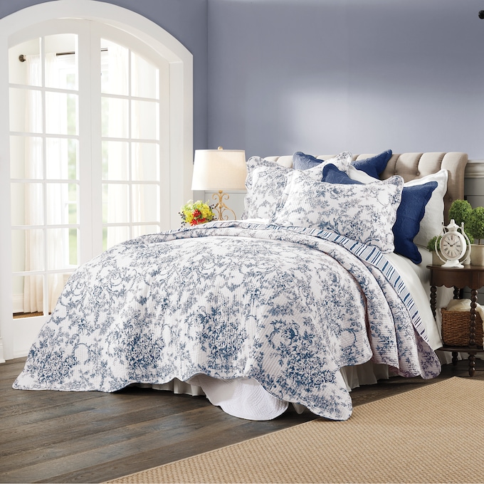 Garden Toile 3-Piece Quilt Set, , large