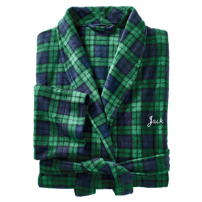 Personalized Mens Fleece Robe, , large