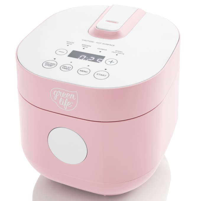 Greenlife 4-Cup Rice and Grains Cooker, Pink, large