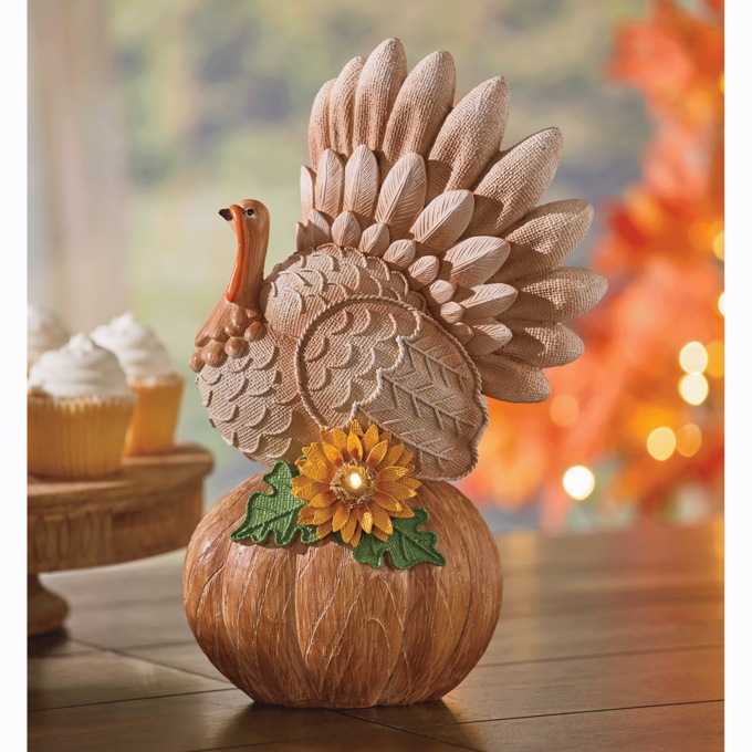 Lit Turkey Figurine, , large