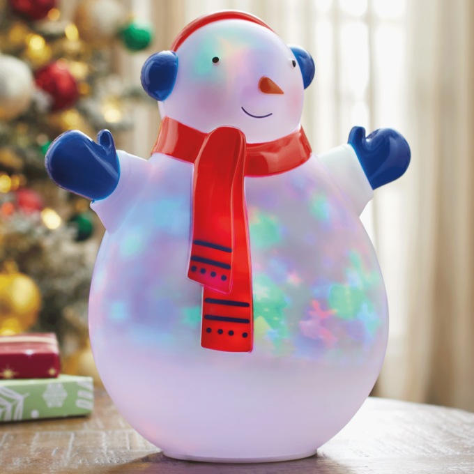 Swirling-Pattern Light-Up Snowman, , large