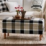 Plaid Storage Bench, , large