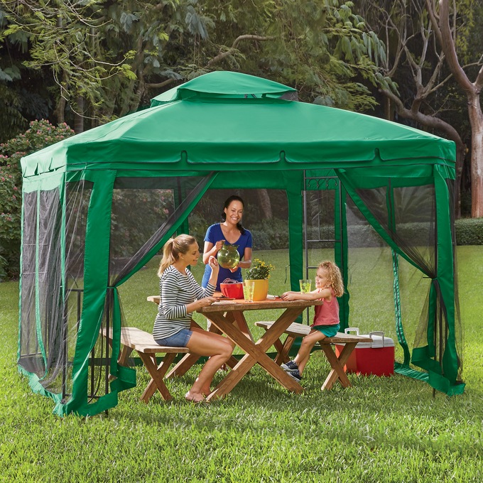 Green Steel Gazebo, , large
