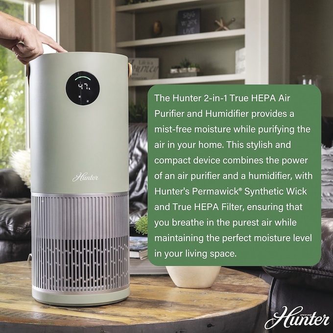 Hunter 2-in-1 Purifier Humidifier, White, large