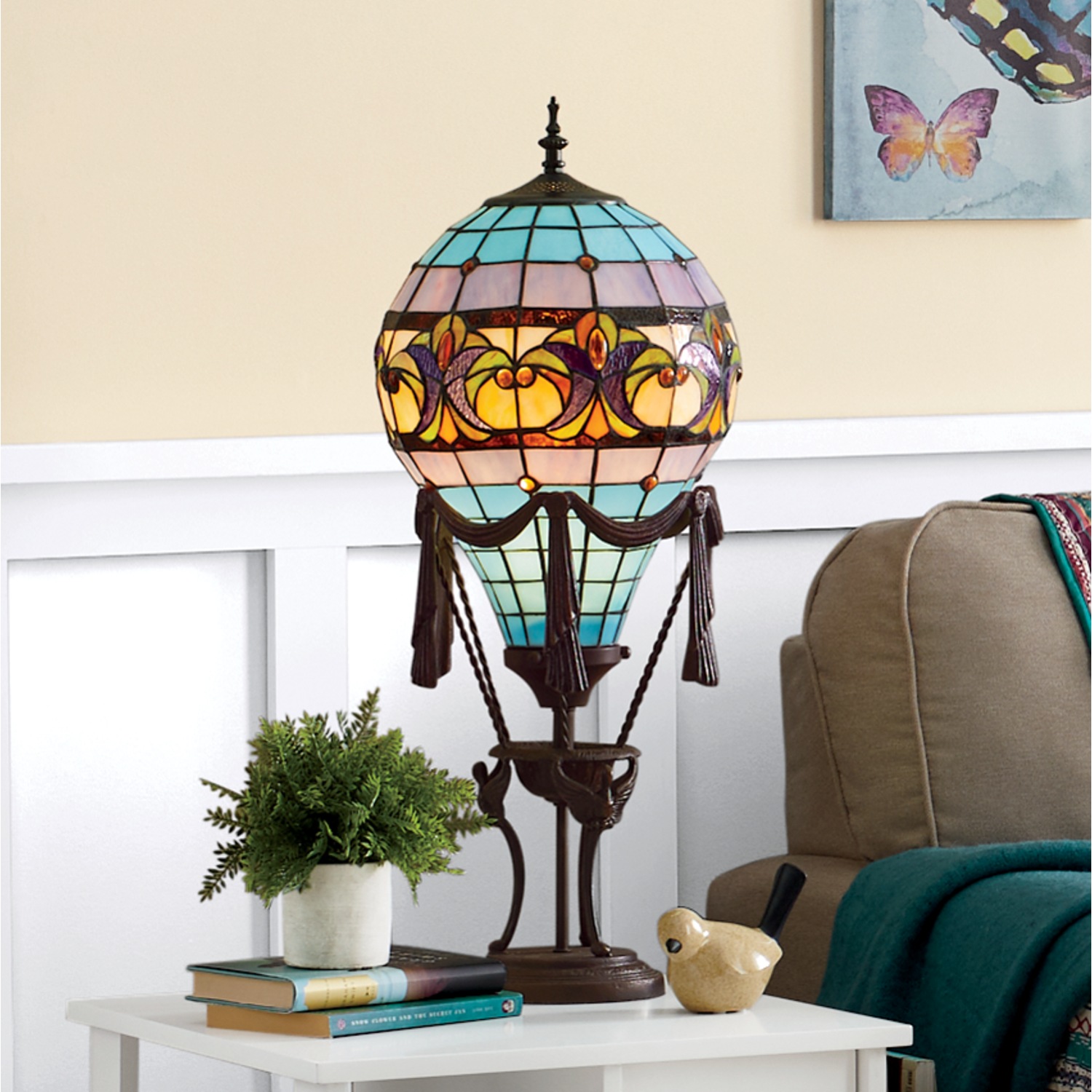 Stained glass hot shop air balloon lamp