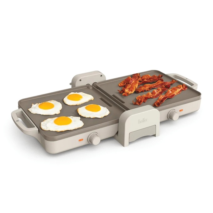 Bella Ceramic Fold &rsquo;n Store Dual-Temperature Griddle, , large