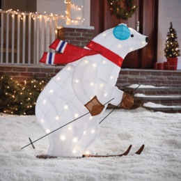 Lit Skiing Polar Bear, , large