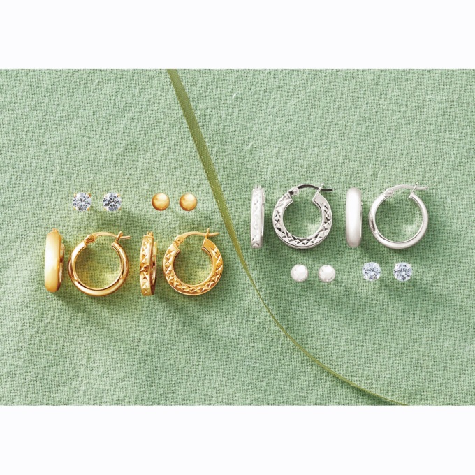 Hoops & Posts 4-Pair Earring Set, , large